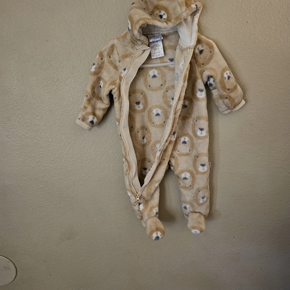 Cozy Tan Bear Kids Footie